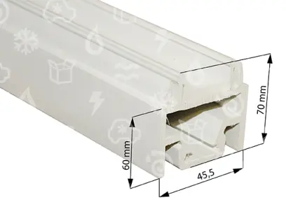 PVC profil na chladírenské dveře 60mm (prodej celé kusy 1ks=5,4m)